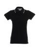 Promostars POLO Women`s LADIES` LINE BLACK/WHITE silkscreen embroidery print