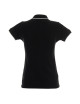 Promostars POLO Damen LADIES` LINE SCHWARZ/WEISS Siebdruck-Stickereidruck