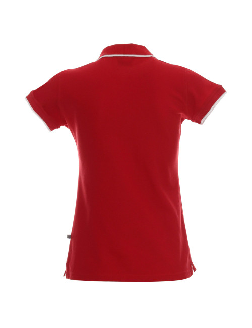 Promostars POLO Women`s LADIES` LINE RED/WHITE DTG embroidery