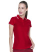 Promostars POLO Damen LADIES` LINE ROT/WEISS Stickerei DTG-Druck