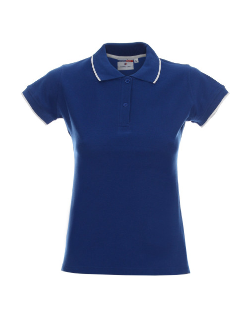 Promostars POLO Damen LADIES` LINE CROWN/WHITE DTG-Logodruck
