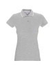 Promostars Women`s POLO LADIES` LINE LIGHT GRAY MELANGE/WHITE logo embroidery