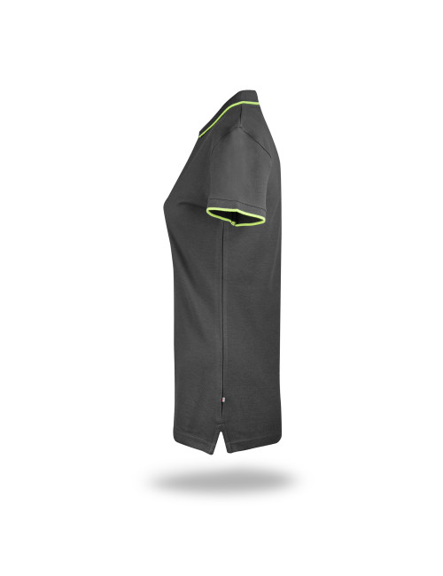 Promostars POLO Damska LADIES' LINE SZARY/FLUO ZIELONY nadruk haft