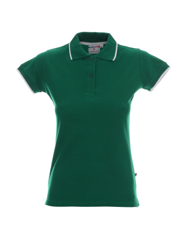 Promostars POLO Women`s LADIES` LINE GREEN/WHITE embroidery silkscreen logo
