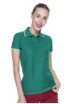 2Damen-Poloshirt grün/weiß Promostars