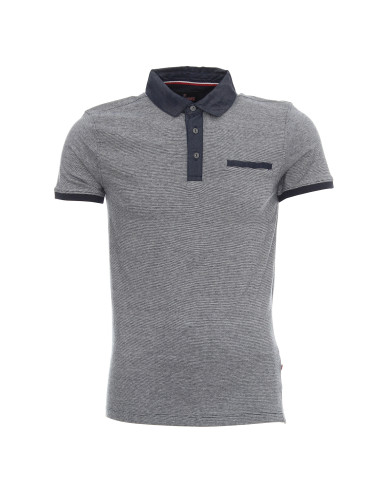 CRIMSON CUT POLO Herren SHOT NAVY BLUE/WHITE DTF-Print-Logo-Siebdruck