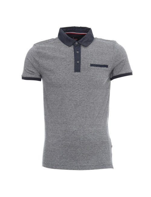 CRIMSON CUT POLO Męska SHOT GRANATOWY/BIAŁY nadruk DTF logo sitodruk