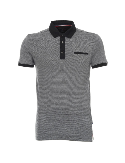 CRIMSON CUT POLO Męska SHOT CZARNY/BIAŁY haft nadruk DTG sitodruk logo