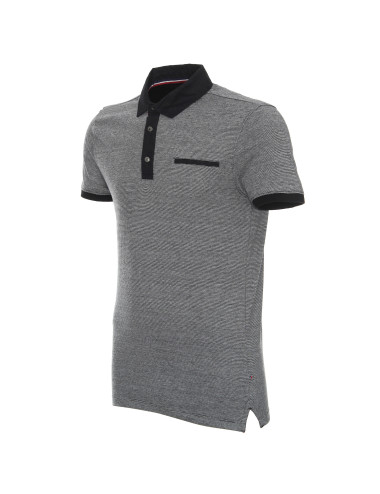 CRIMSON CUT POLO Herren SHOT BLACK/WHITE Stickerei DTG-Druck Siebdruck-Logo