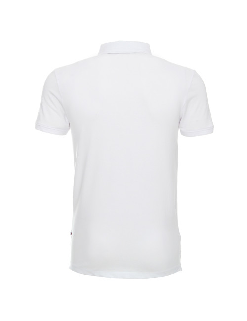 CRIMSON CUT POLO Herren MARS WEISS/NAVY BLAU Stickereidruck Siebdrucklogo