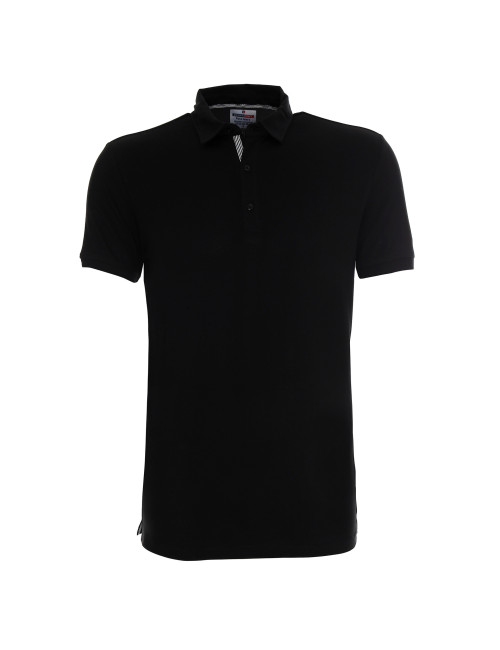 CRIMSON CUT POLO Men`s MARS BLACK/WHITE print embroidery silkscreen logo