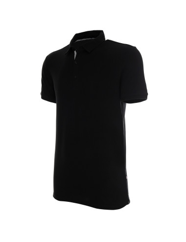 CRIMSON CUT POLO Herren-POLO MARS BLACK/WHITE mit gesticktem Siebdrucklogo