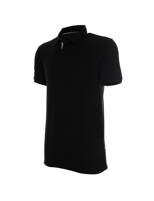 CRIMSON CUT POLO Herren-POLO MARS BLACK/WHITE mit gesticktem Siebdrucklogo