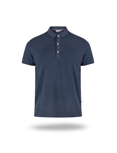 CRIMSON CUT POLO Men`s MARS NAVY MELANGE/WHITE embroidery DTG print