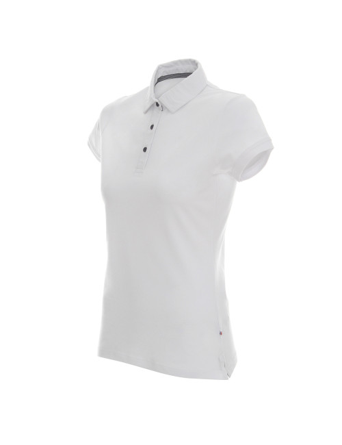 Promostars POLO Damen VENUS WEISS/NAVY BLAU Stickdruck, Siebdruck-Logo