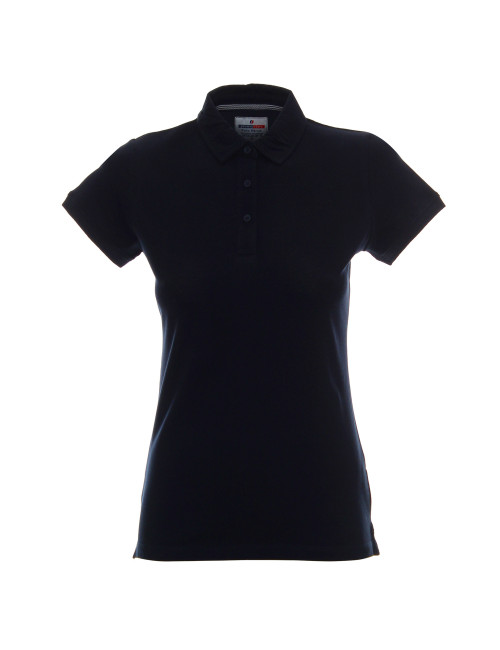 CRIMSON CUT POLO Women`s VENUS NAVY/WHITE logo embroidery DTG DTF