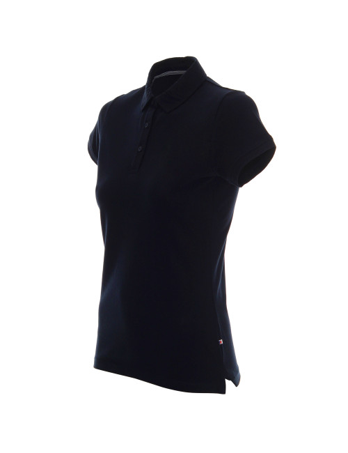 CRIMSON CUT POLO Damen VENUS MARINEBLAU/WEISS Aufdruck-Stickerei-Logo DTG DTF