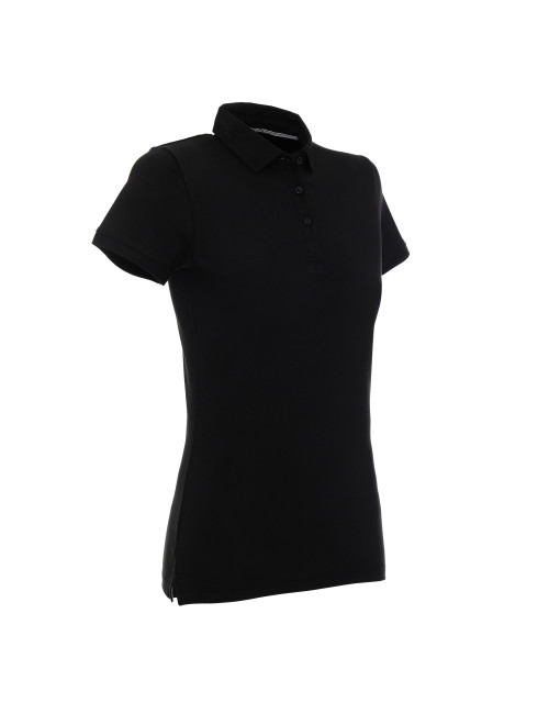CRIMSON CUT POLO Ladies VENUS BLACK/WHITE DTG print logo embroidery