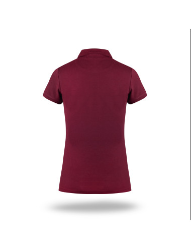 CRIMSON CUT POLO Damen VENUS RED WINE/BLACK gestickter Logodruck
