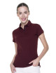 CRIMSON CUT POLO Damska VENUS CZERWONE WINO/CZARNY haft nadruk logo