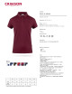 CRIMSON CUT POLO Damska VENUS CZERWONE WINO/CZARNY haft nadruk logo