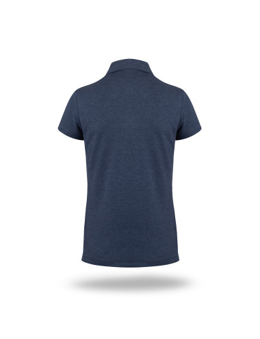 CRIMSON CUT POLO Damska VENUS GRANATOWY MELANŻ/BIAŁY nadruk DTG haft