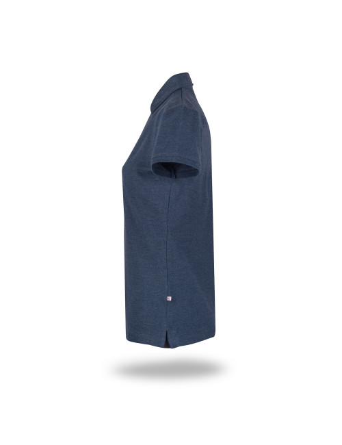 CRIMSON CUT POLO Damen VENUS NAVY BLUE MELANGE/WHITE DTG-Stickerei