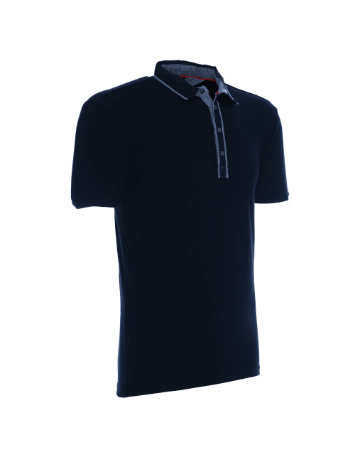 CRIMSON CUT POLO Męska VISITOR GRANATOWY haft sitodruk logo nadruk DTG