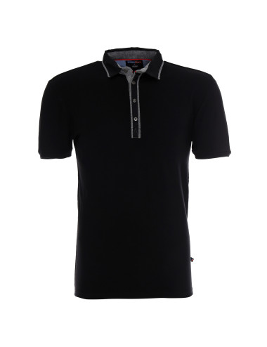 CRIMSON CUT POLO Herren VISITOR BLACK DTG-Druck, Siebdruck, Logo-Stickerei