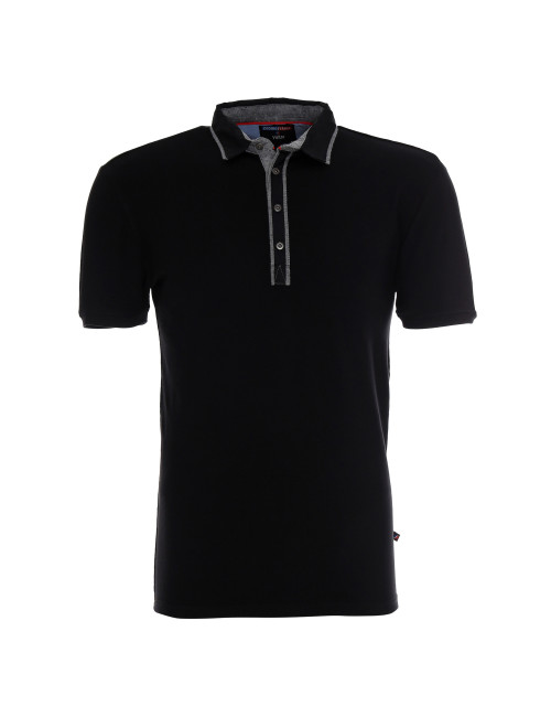 CRIMSON CUT POLO Herren VISITOR BLACK DTG-Druck, Siebdruck, Logo-Stickerei