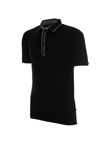 CRIMSON CUT POLO Herren VISITOR BLACK DTG-Druck, Siebdruck, Logo-Stickerei