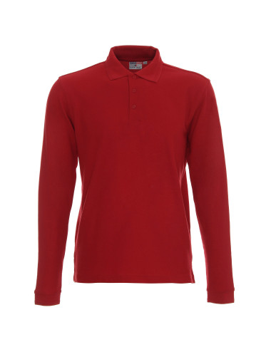 Promostars Men`s POLO LONG COTTON RED Embroidery Screen Print Logo