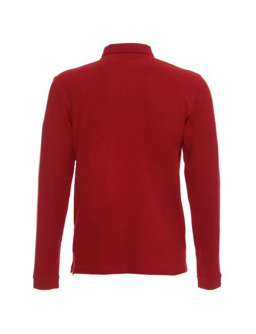 Promostars Men`s POLO LONG COTTON RED Embroidery Screen Print Logo