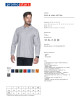 Promostars POLO Męska LONG COTTON JASNY SZARY MELANŻ haft nadruk logo