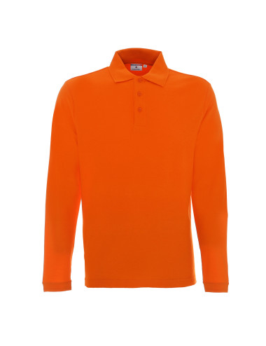 Promostars POLO Herren LONG COTTON ORANGE Stickerei-Siebdruck-Logo