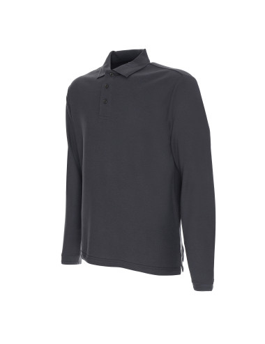 Promostars POLO Men`s LONG COTTON GRAY DTG print, embroidery of company logos