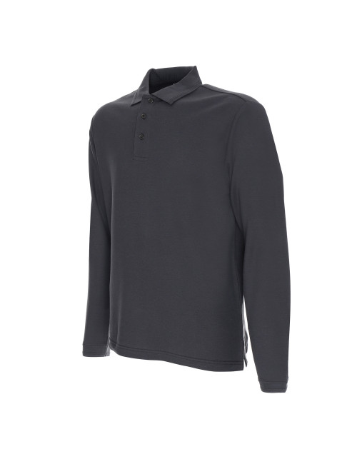 Promostars POLO Men`s LONG COTTON GRAY DTG print, embroidery of company logos