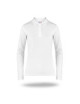 2Damen-Poloshirt aus Baumwolle, lang, weiß, Promostars