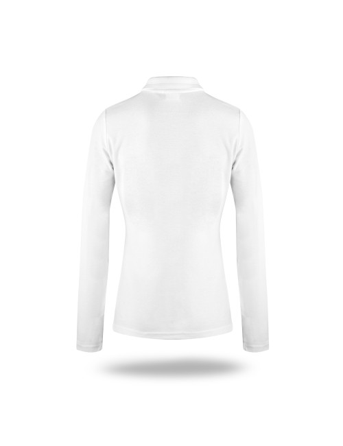 Promostars POLO Women`s LADIES` LONG COTTON WHITE embroidery silkscreen logo