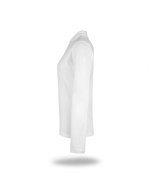 Promostars POLO Damen LADIES` LONG COTTON WHITE Stickerei, Siebdruck-Logo