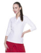 2Damen-Poloshirt aus Baumwolle, lang, weiß, Promostars