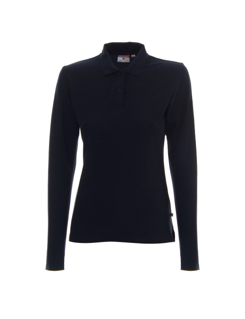 Promostars POLO Damska LADIES' LONG COTTON GRANATOWY haft nadruk logo