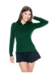 Ladies' long cotton polo in bottle green Promostars