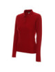 2Damen-Poloshirt aus Baumwolle, lang, rot, Promostars