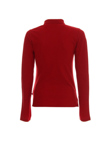 Women`s polo ladies` long cotton red Promostars
