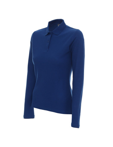 Promostars POLO Damen LADIES` LONG COTTON CROWN BROWN mit Logo-Stickerei