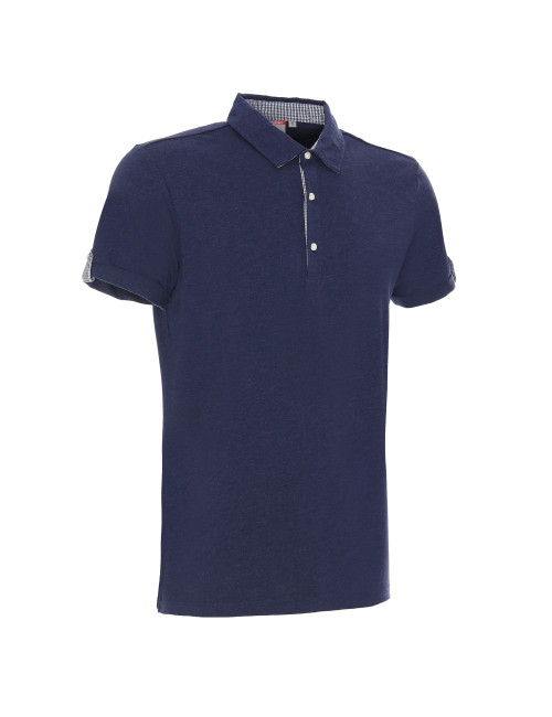 CRIMSON CUT POLO Herren PATT NAVY BLUE DTF-Druck-Stickerei-Siebdruck-Logo