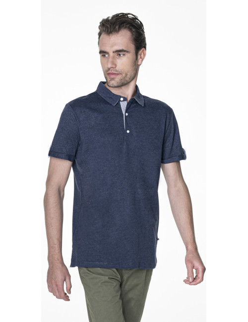 CRIMSON CUT POLO Herren PATT NAVY BLUE DTF-Druck-Stickerei-Siebdruck-Logo