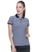 Promostars POLO Damen STACY MARINEBLAU/WEISS Stickdruck, Siebdrucklogo