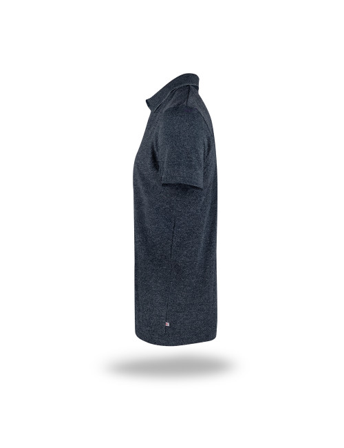 Purpurrot geschnittenes HERREN-POLO FRANK BLACK RAIN, Stickerei, Logodruck